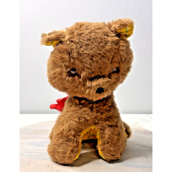 Vintage Rushton Brown Teddy Bear Plush Stuffed Animal Toy Plays Music works - Picture 1 of 8